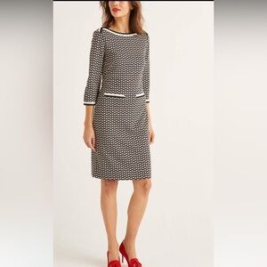 Boden Rhea Jacquard Dress Black Women Boden, Black, NWT, size 12R